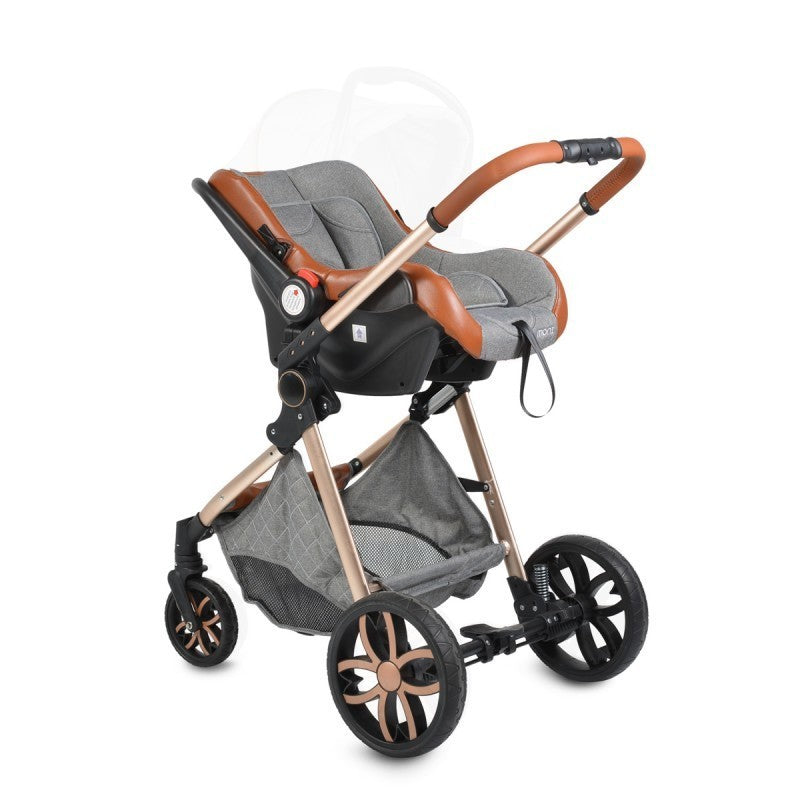 Carrito De Bebé Trío Convertible Con Detalles En Polipiel Alma Dark Grey_4