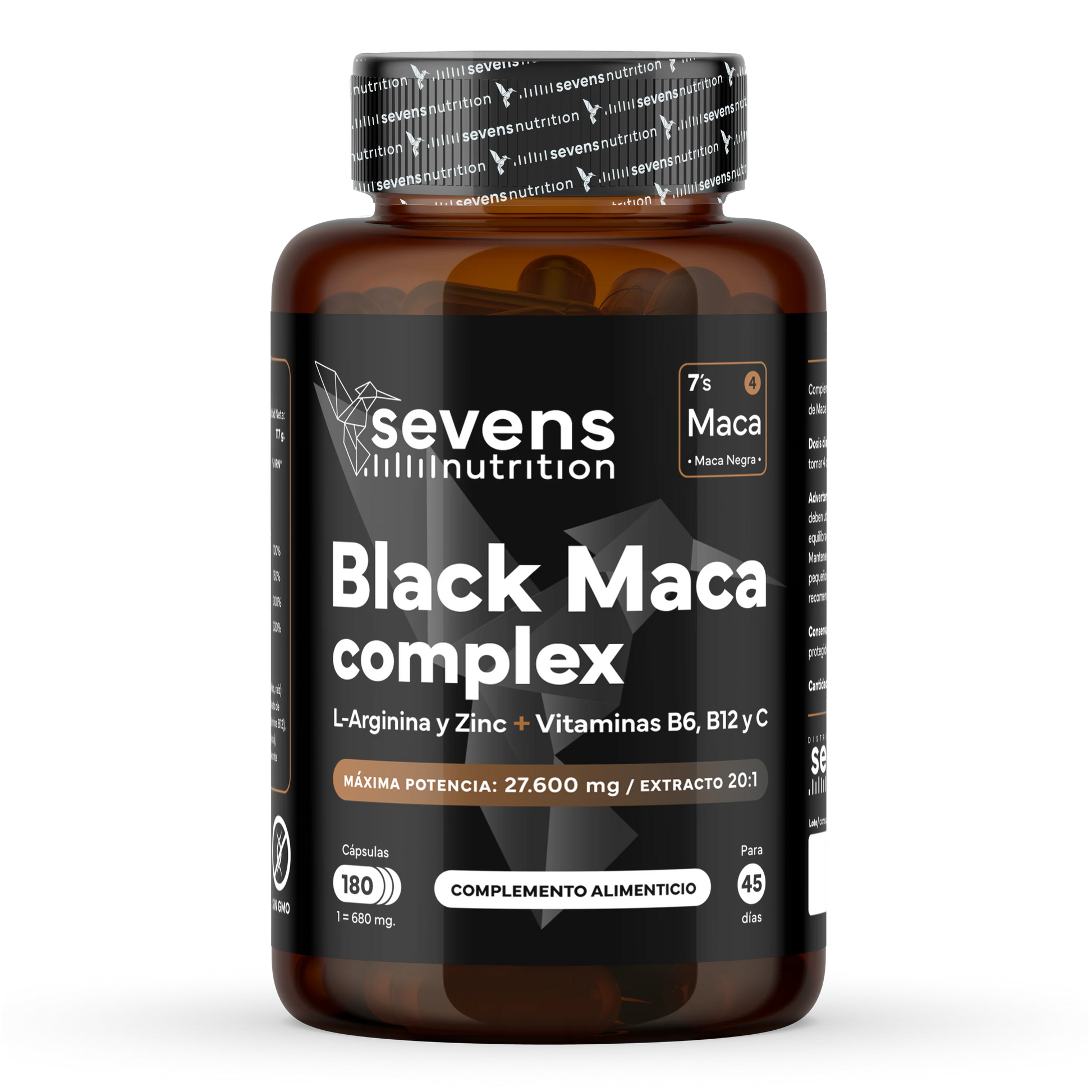 Maca Negra Con L-arginina Y Zinc + Vitaminas B6, B12 Y C. Reduce El Cansancio Y Aumenta Energía