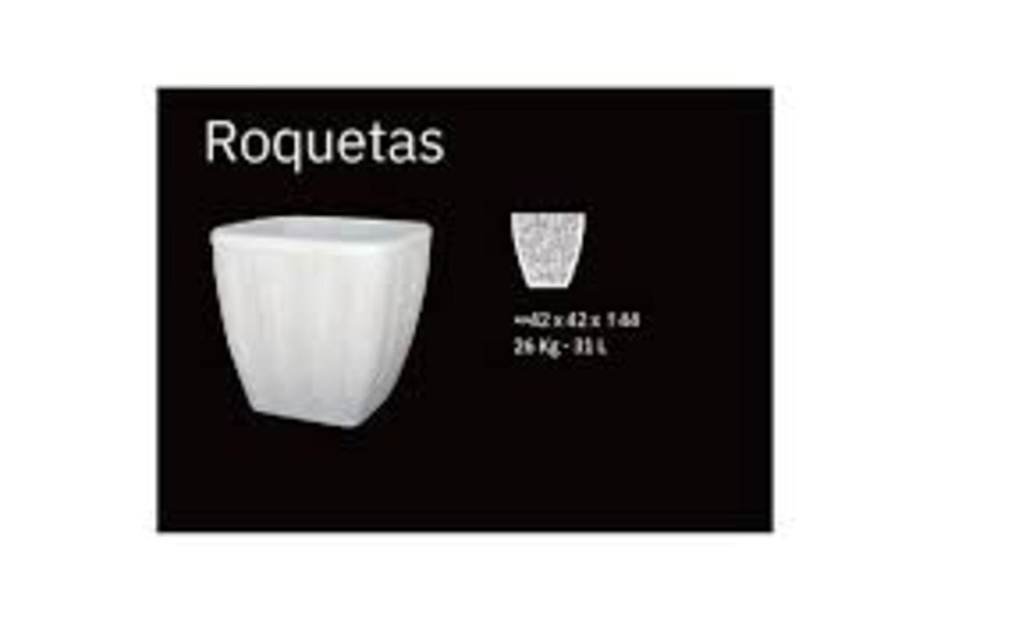 Jardinera De Granito Roquetas. 42 cm de ancho y 44 cm de alto. Peso: 26 kilos. Capacidad: 31 litros_1