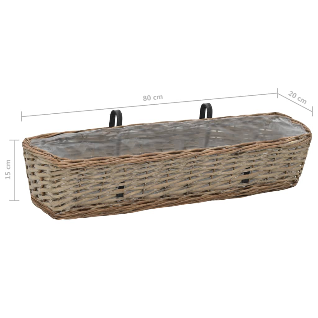 Jardinera De Balcón 2 Uds Mimbre Con Forro De Pe 80 Cm_5