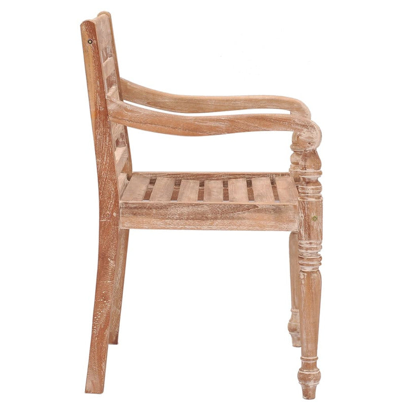 Vidaxl Sillas Batavia 4 Uds Madera Maciza De Teca Encalada_5