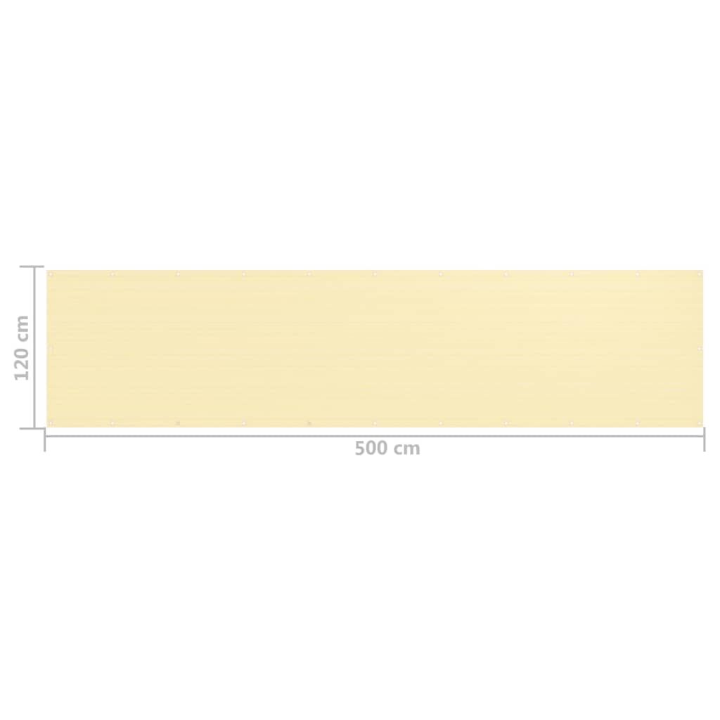 Vidaxl Toldo Para Balcón Hdpe Beige 120x500 Cm_4