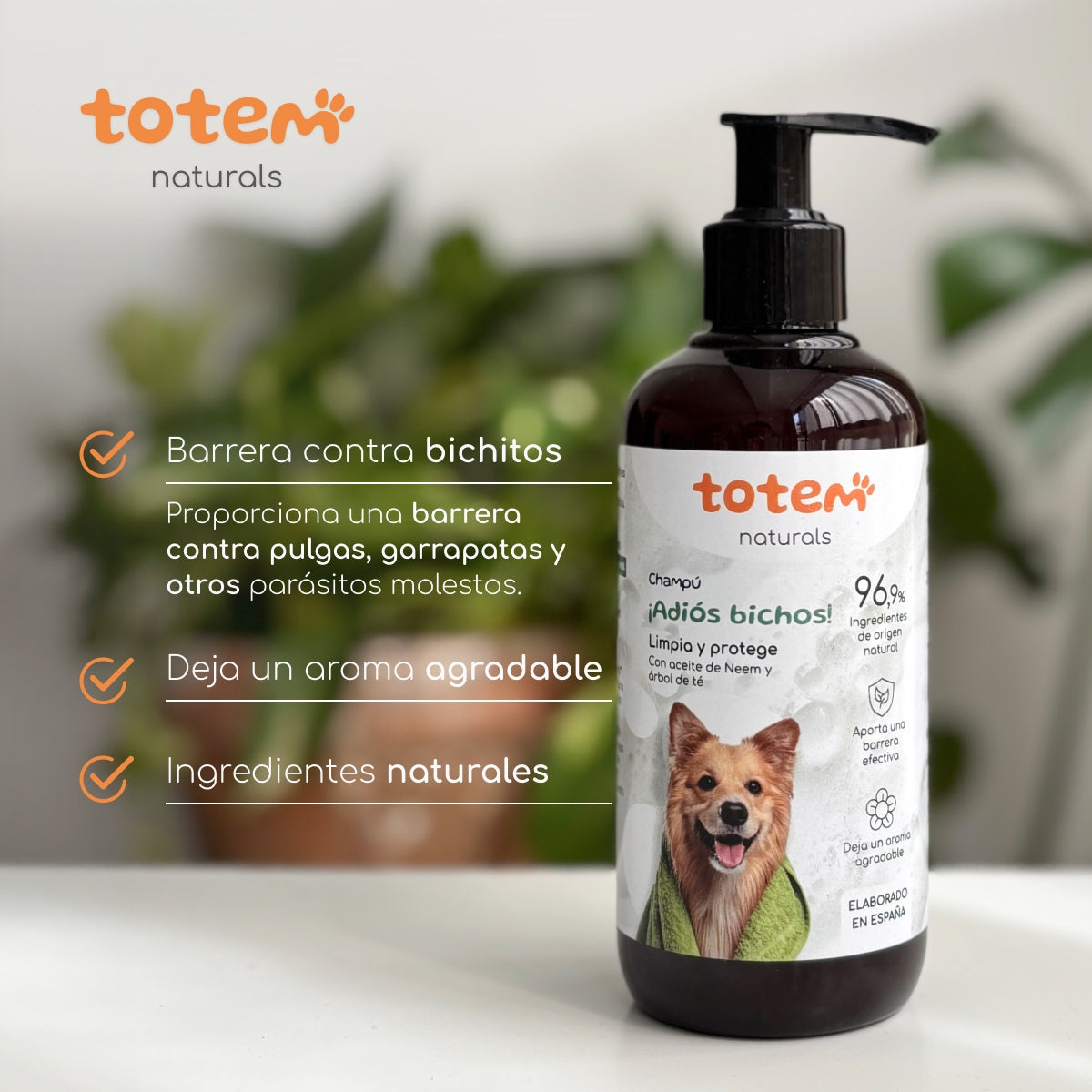 Champú natural Repelente para Perros Totem Naturals 250 ml