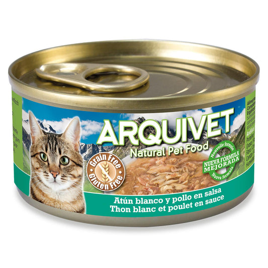 Atún blanco y pollo en salsa Arquivet 80 g Comida húmeda para gatos