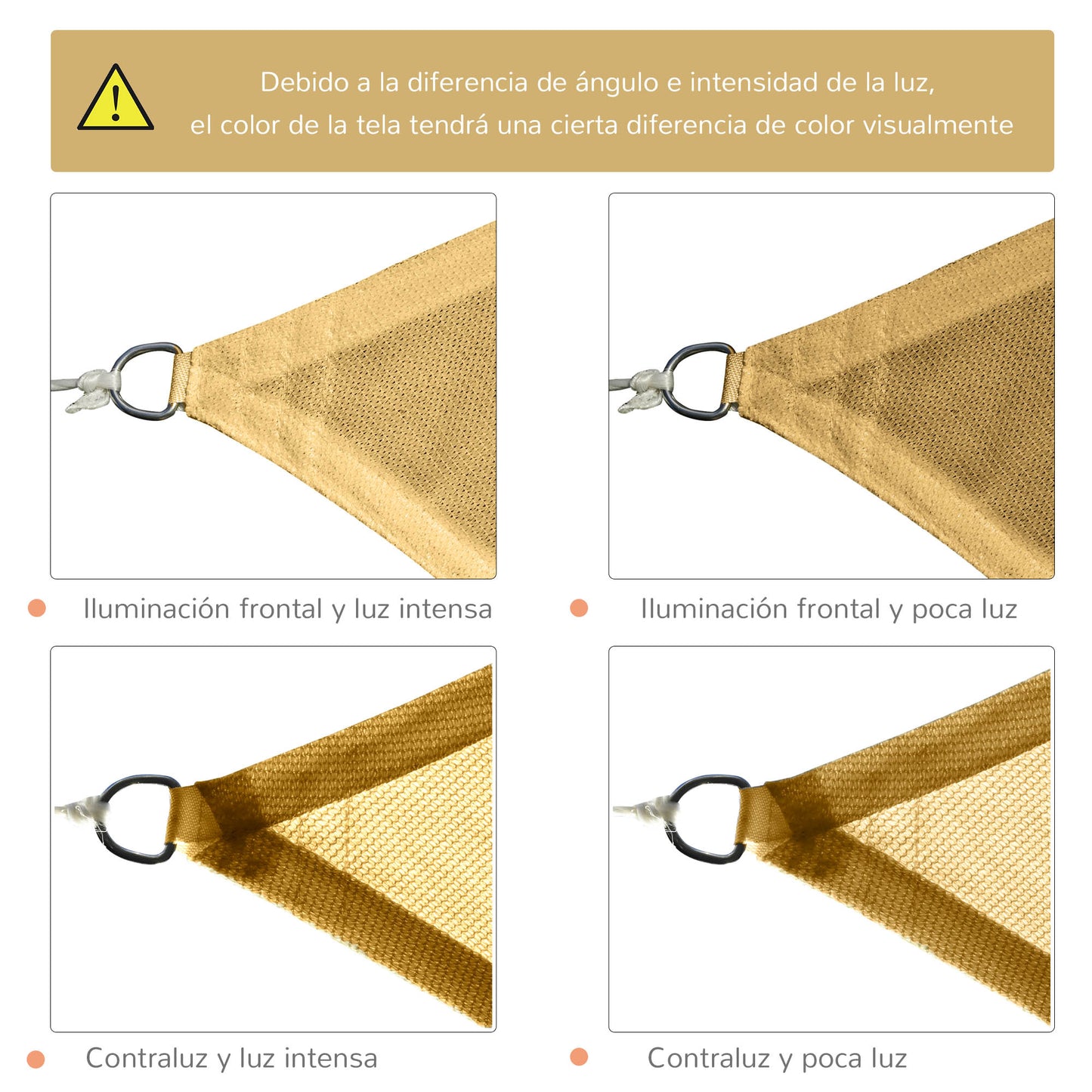 Outsunny Toldo De Vela Sombrilla Parasol Rectángulo Tejido De Poliester 185 G/m²_5