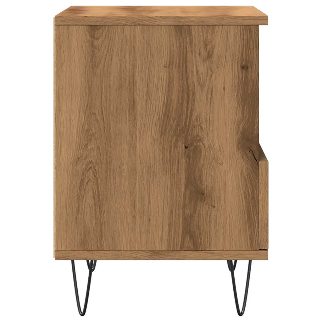 Mesita De Noche Madera De Ingeniería Roble Artisian 40x35x50 Cm_4