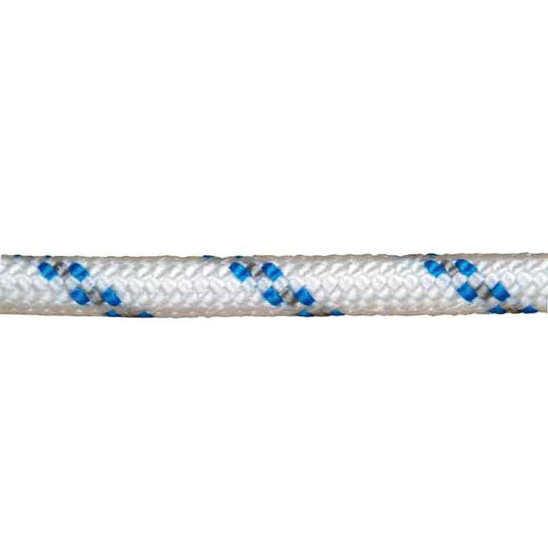 Cuerda Poliester Trenzada Blanco / Azul  6 Mm. Bobina 200 M.