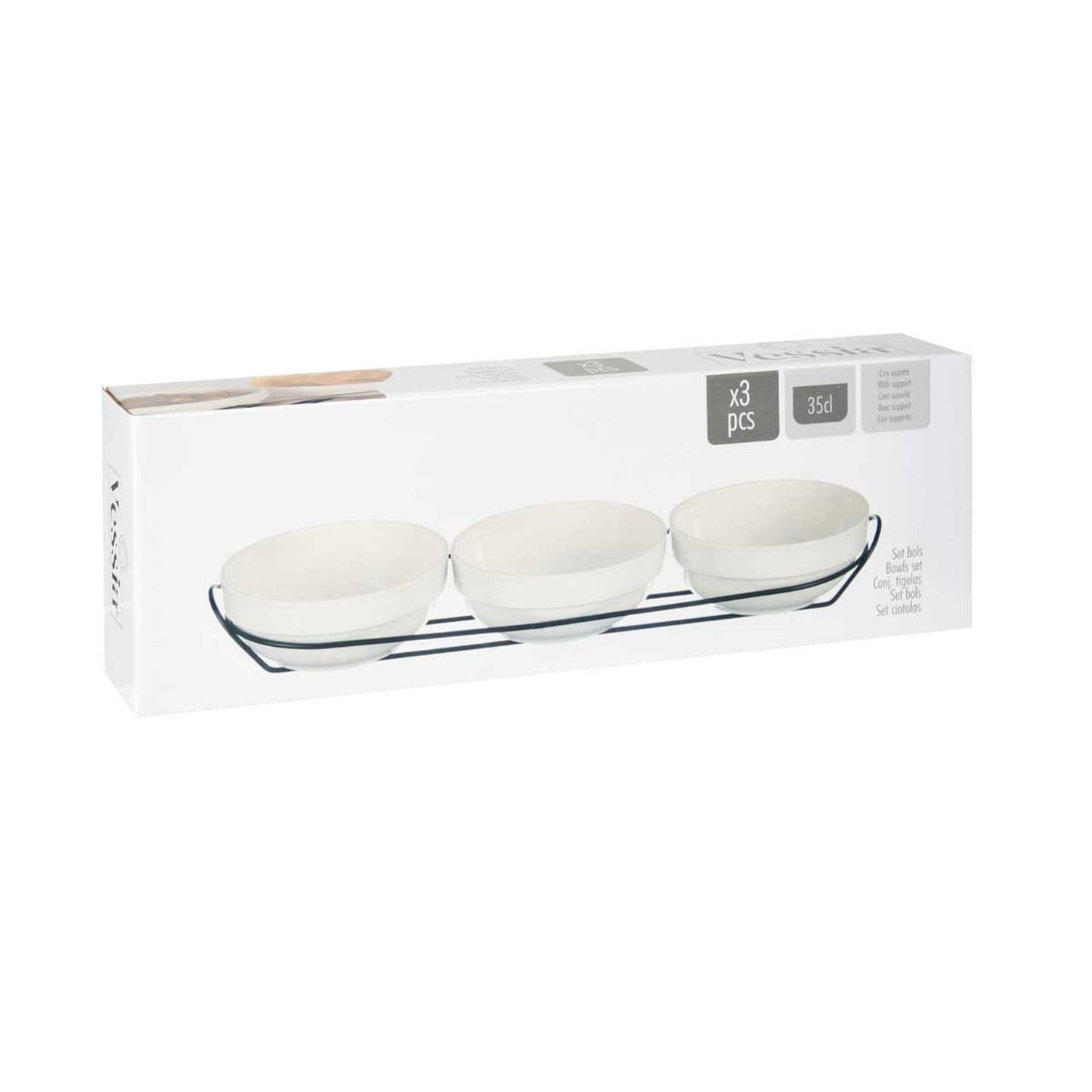 Set 3 Bols Porcelana Blanca 350ml C Supo Colección Vessia_3