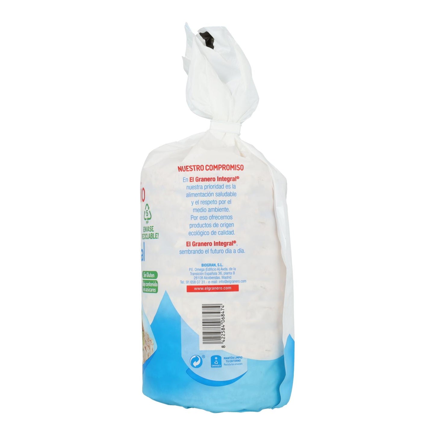 Tortitas de Arroz sin Sal El Granero, 115 g