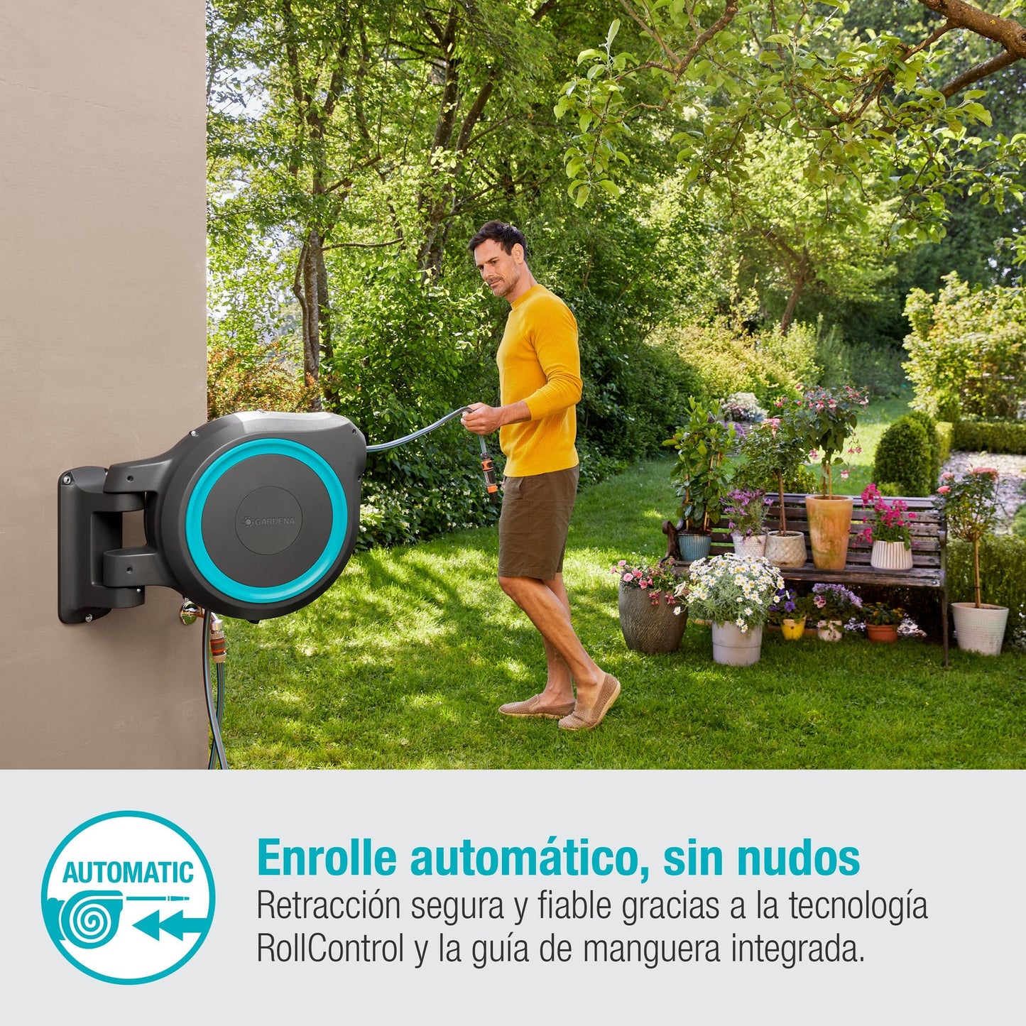 Portamanguera de pared RollUp L 30 m Gardena