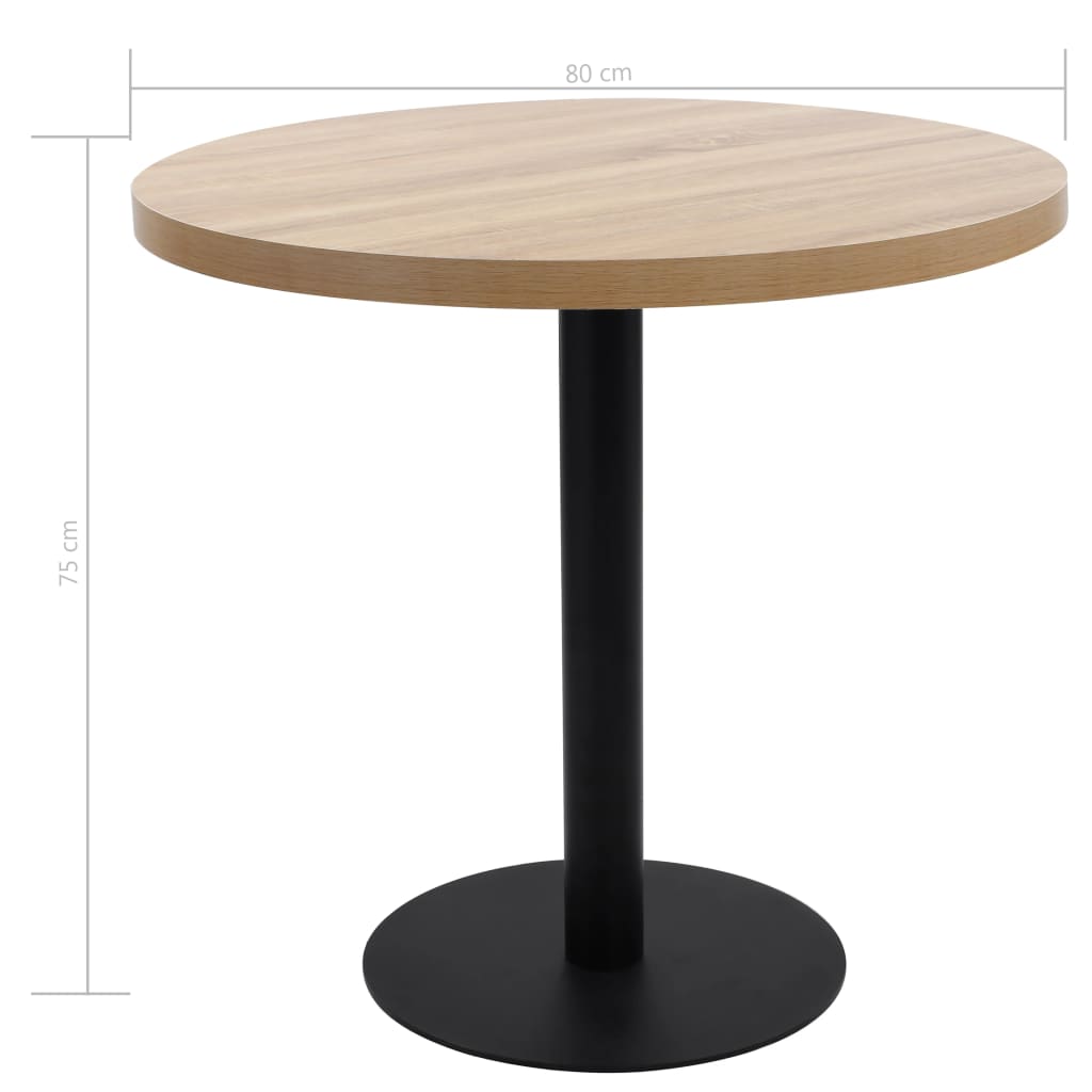 Mesa De Bistró Mdf Marrón Claro 80 Cm_3