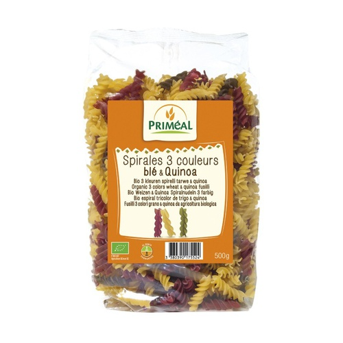 Espirales Tricolor Trigo y Quinoa Priméal 500 g
