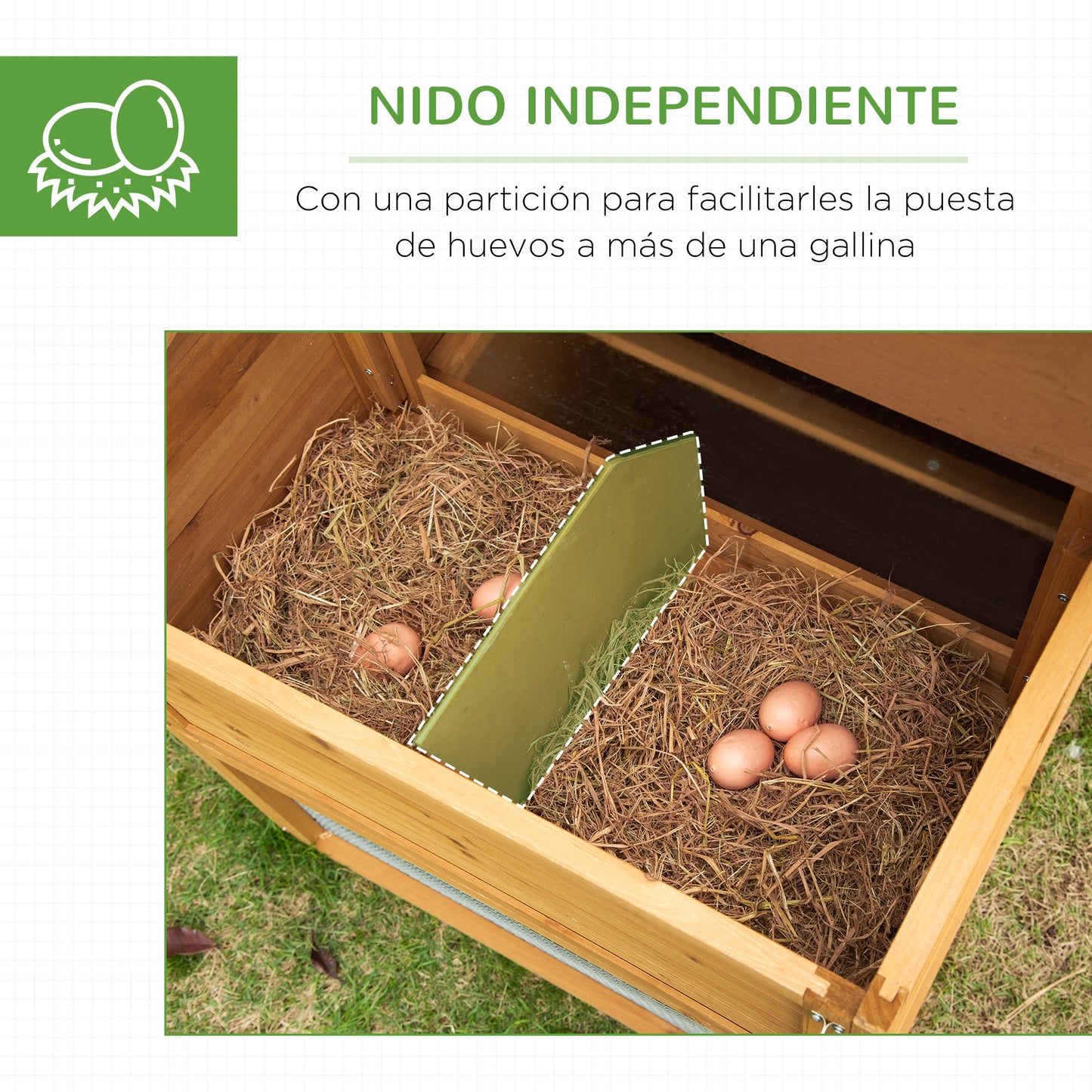 Pawhut Gallinero Madera Exterior Con Corral De Alambre Techos Asfálticos Marrón_5