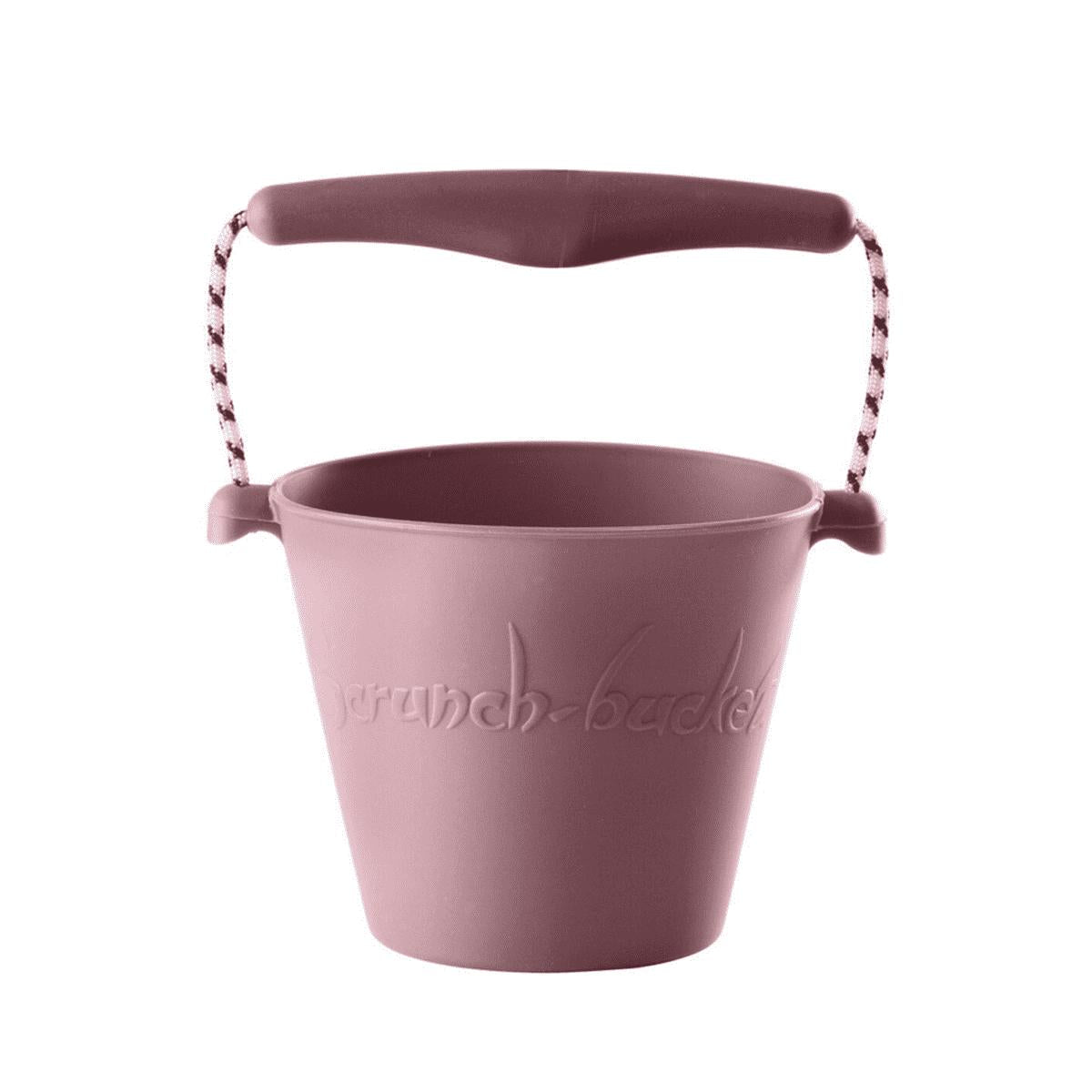 Cubo de playa de silicona Scrunch Rosa pastel