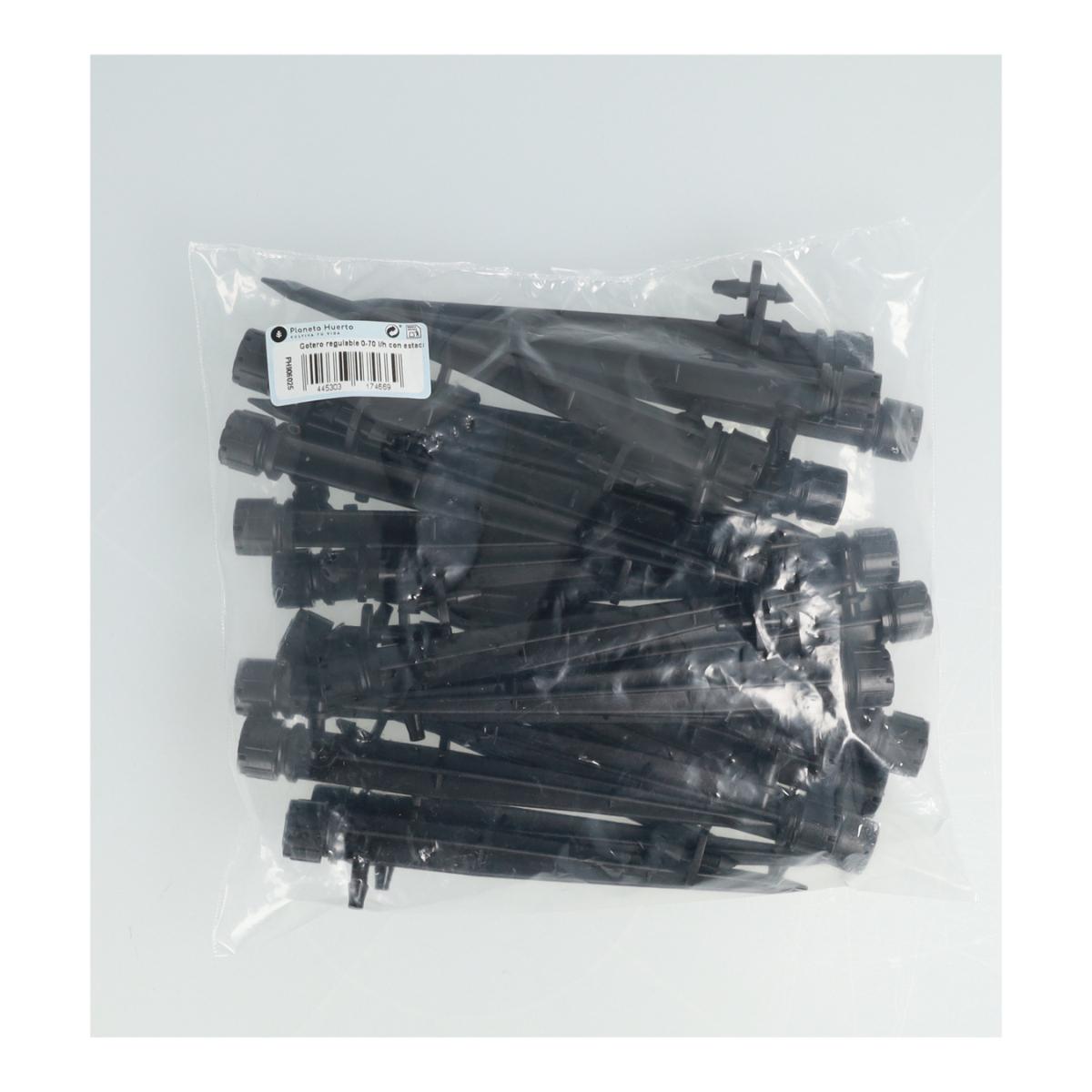 Gotero regulable 0-70 l/h con estaca Planeta Huerto 10 unidades