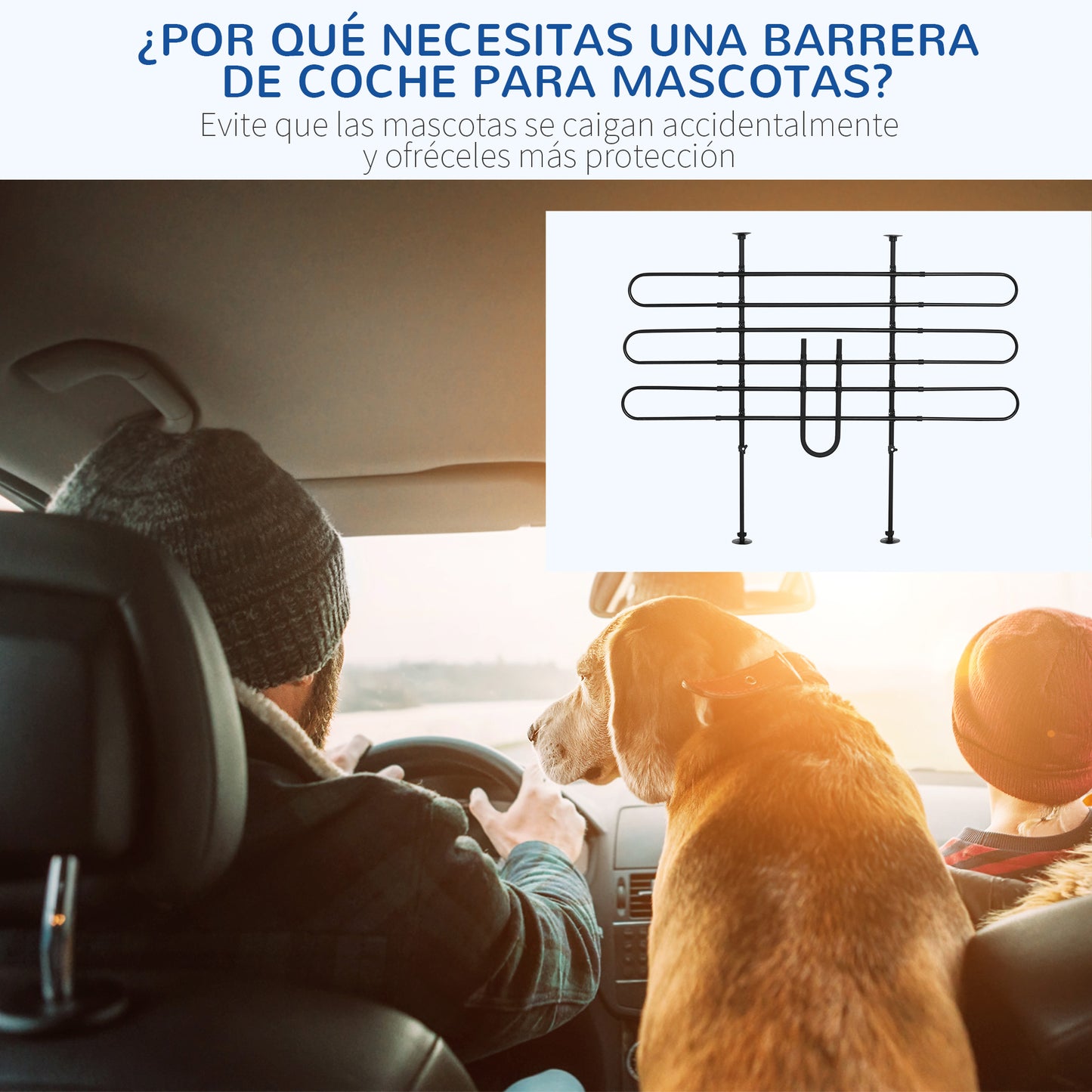 Pawhut Separador De Coche Para Perros Ajustable En Ancho Y Altura Para Maletero_5