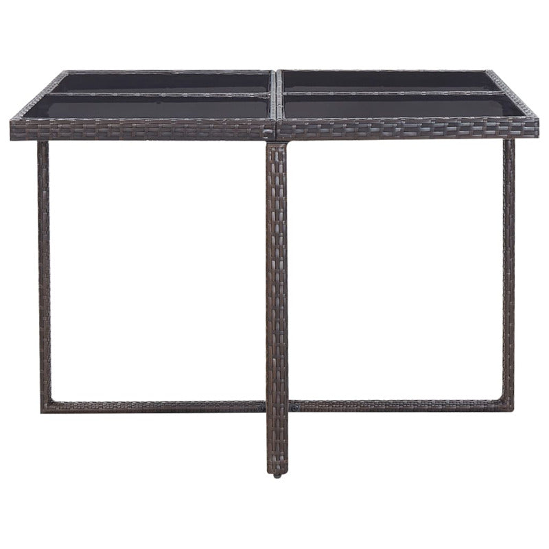 Vidaxl Set Comedor De Jardín 9 Piezas Y Cojines Ratán Sintético Marrón_5