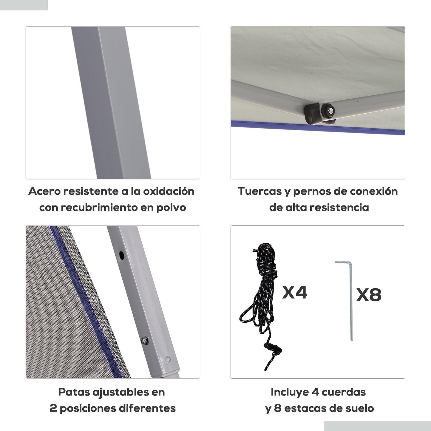 Outsunny Carpa Plegable De Camping Cenador Para Exterior Con Mosquitera_5