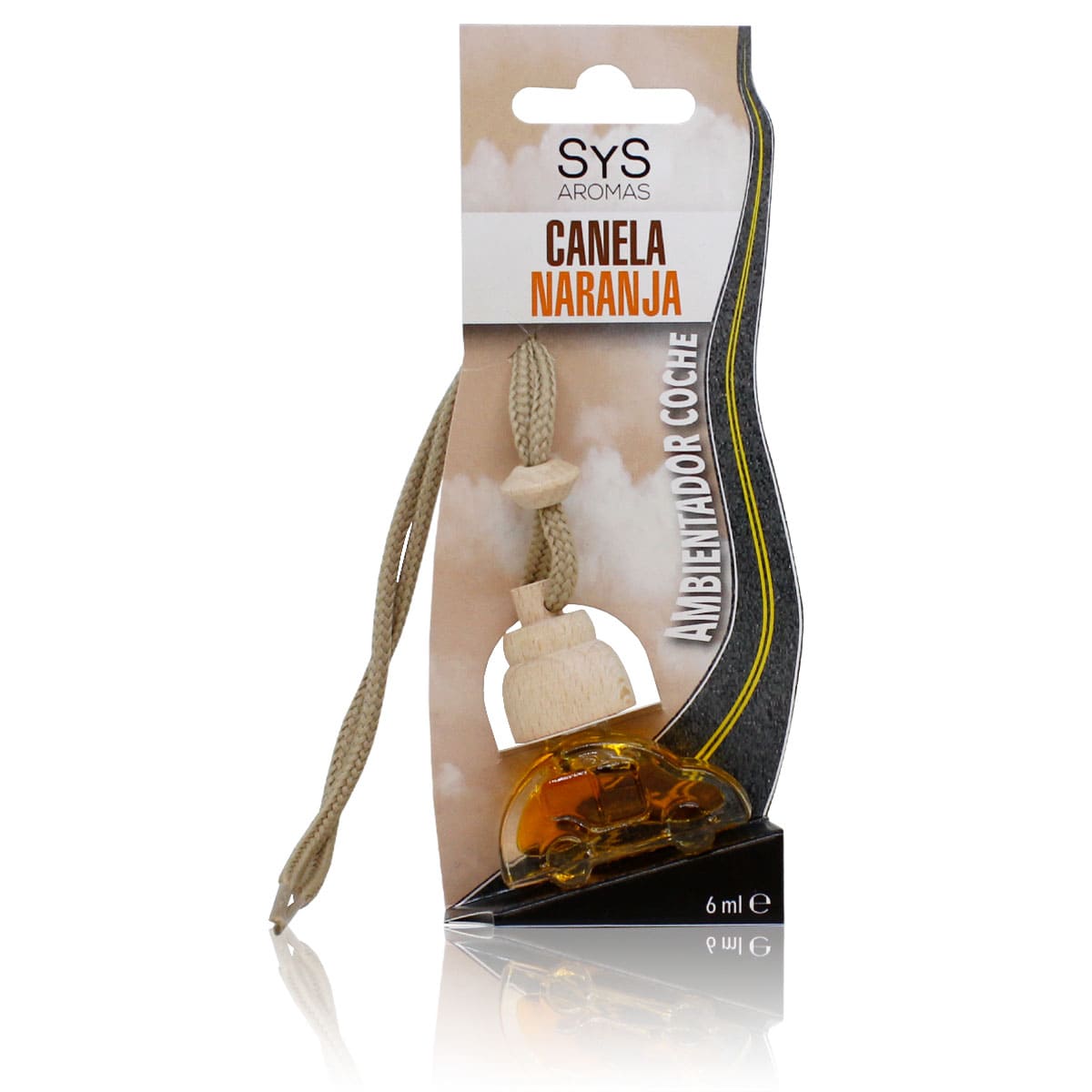 Ambientador Coche Canela-Naranja Little Car SYS Aromas 6 ml | Aroma Cítrico y Especiado | Cálido y Envolvente_0