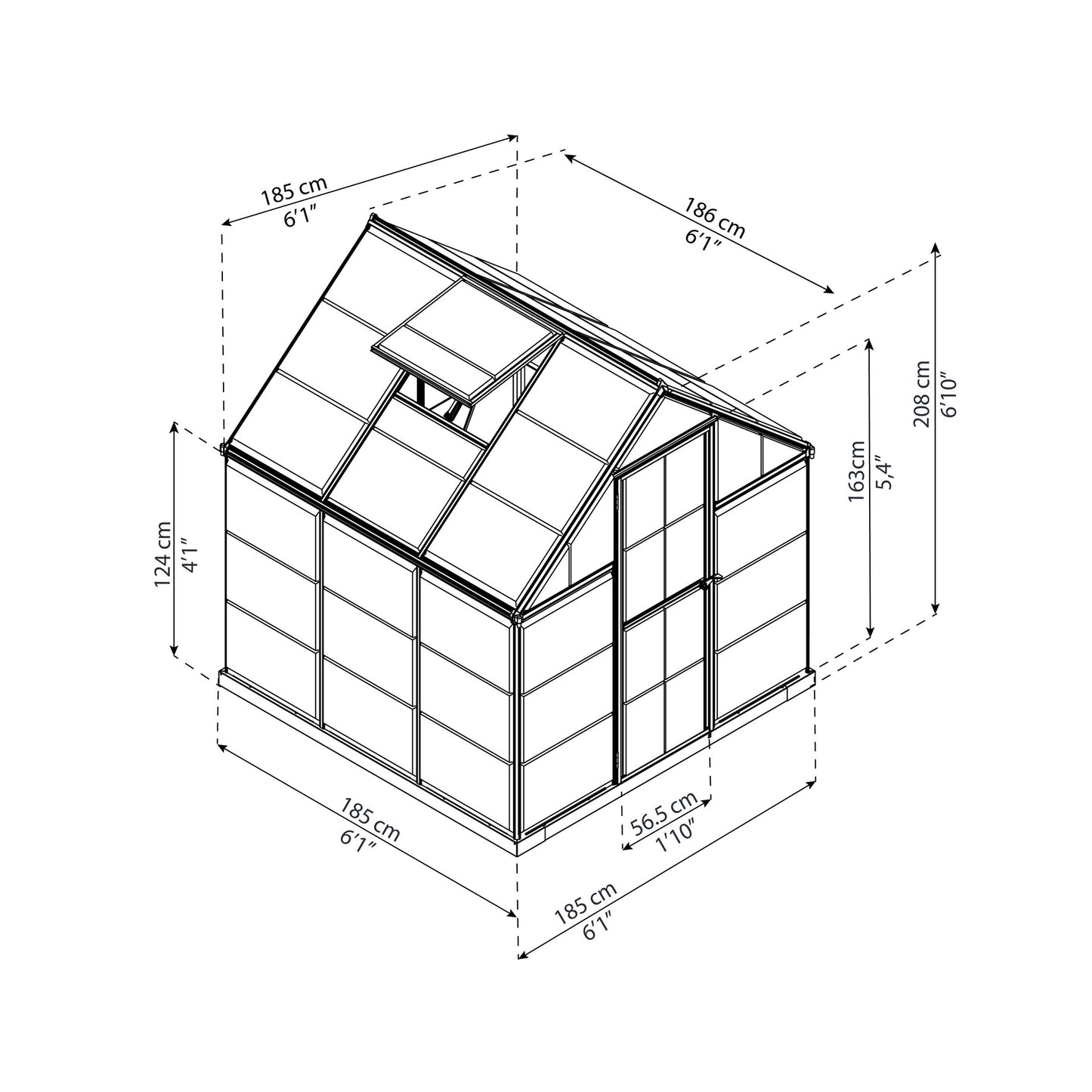 Invernadero Harmony 186x185x208 cm plateado