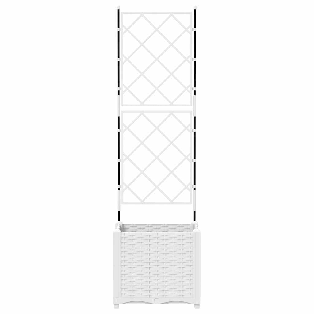 Vidaxl Maceta De Jardín Con Enrejado Blanco 40 X 40 X 143 Cm Pp_4
