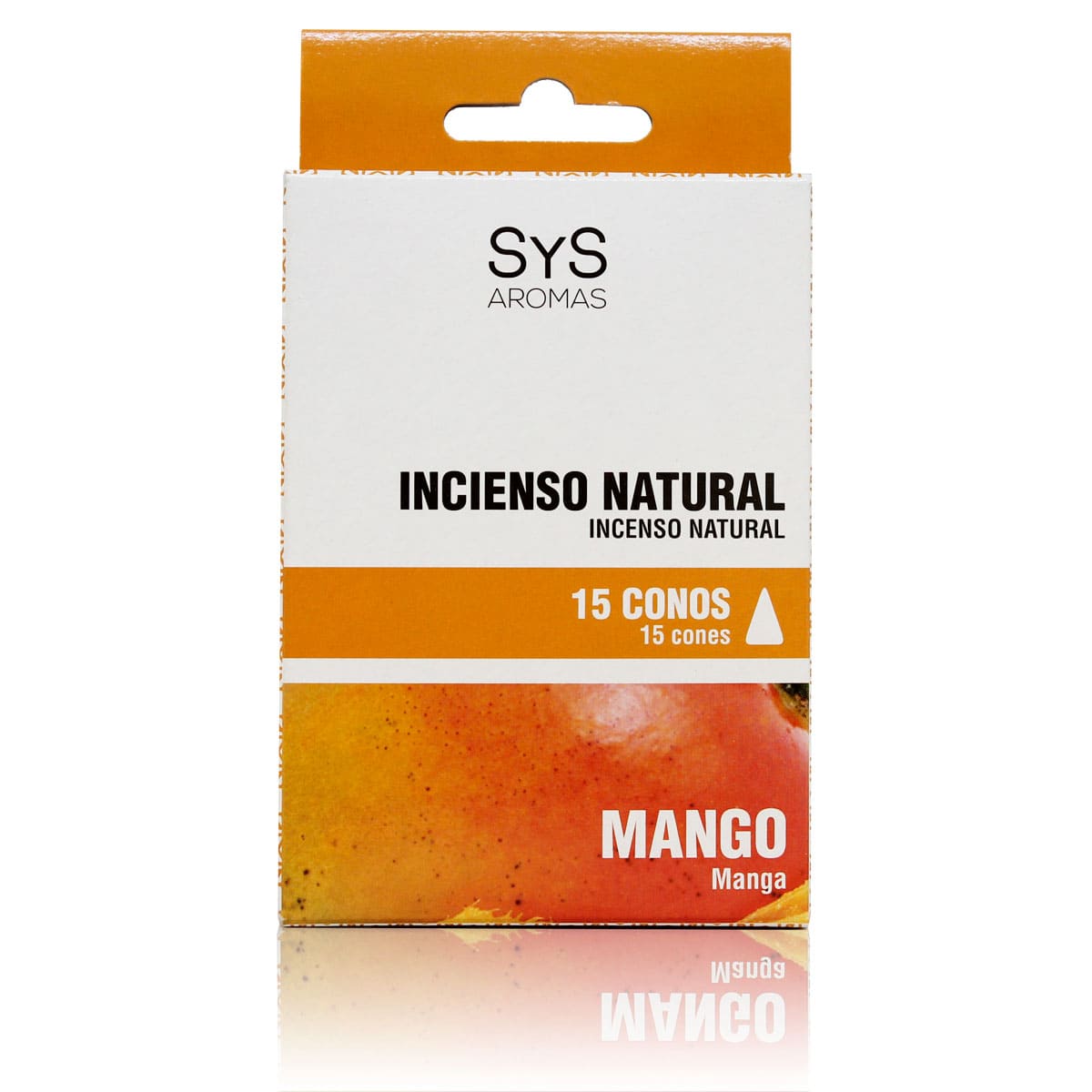 Incienso Natural Mango SYS Aromas | 15 Conos | Aroma Tropical y Afrutado | Carbón Vegetal, Resinas y Bambú_0