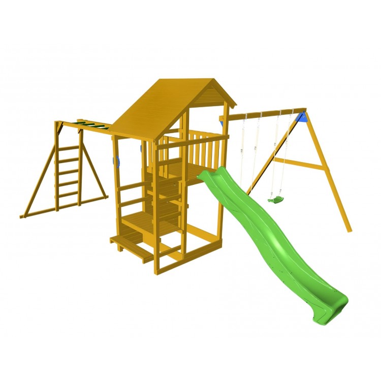 Parque Infantil Masgames Teide Xl Con Escalera De Mono Y Columpio Doble.