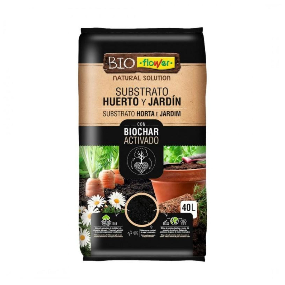 Substrato con biochar activado Bio Flower 20 L