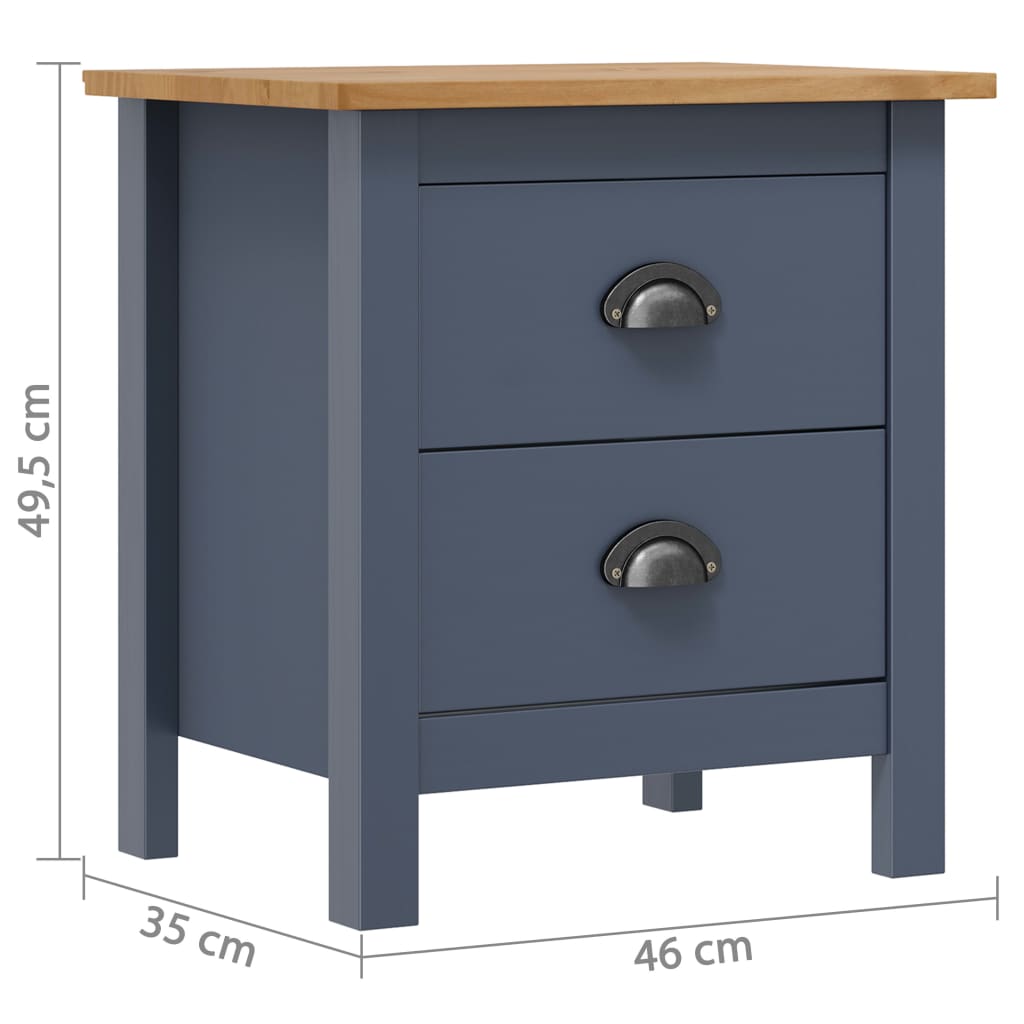 Mesitas De Noche Hill 2 Uds Madera De Pino Gris 46x35x49,5 Cm_3