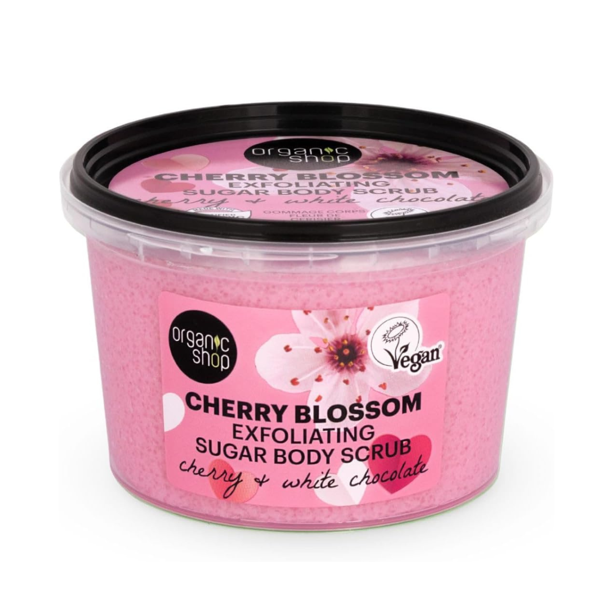 Exfoliante corporal de azúcar cherry blossom Organic Shop 250 ml