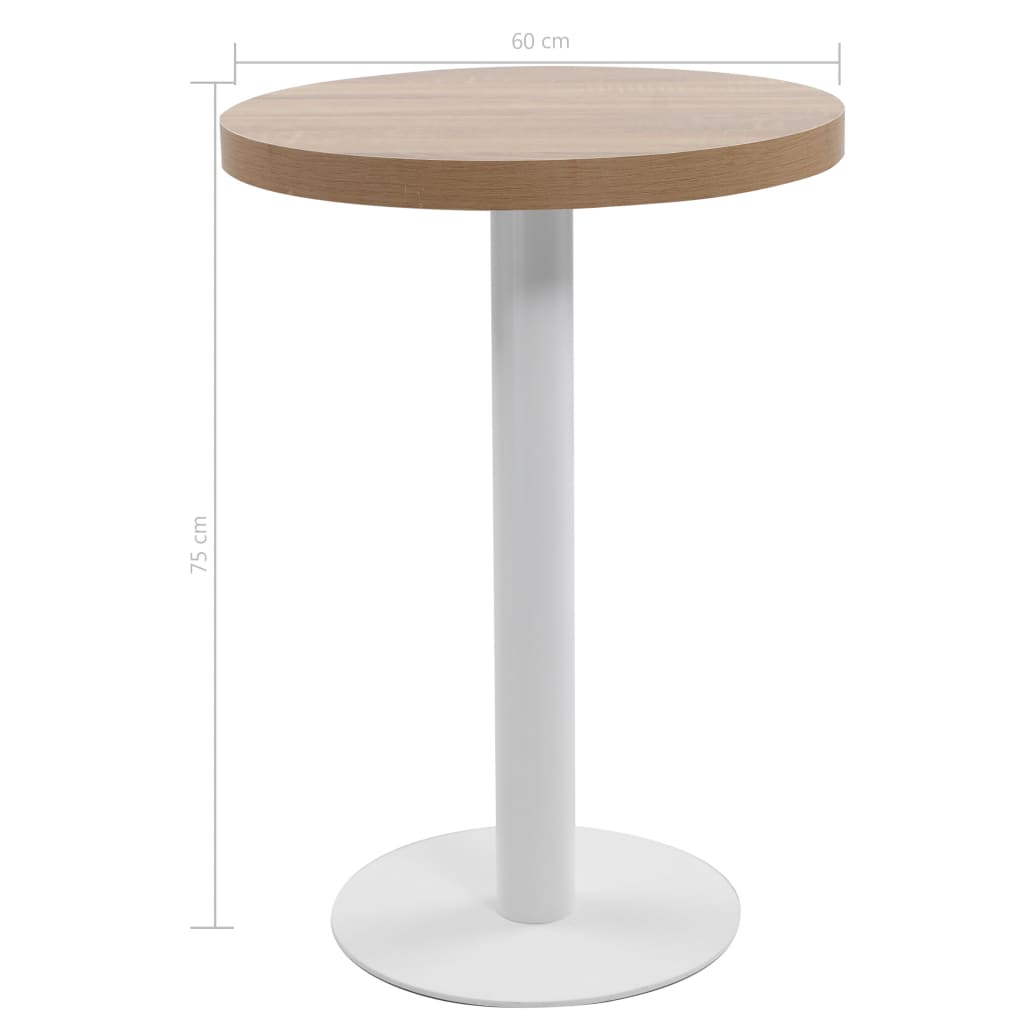 Mesa De Bistró Mdf Marrón Claro 60 Cm_3