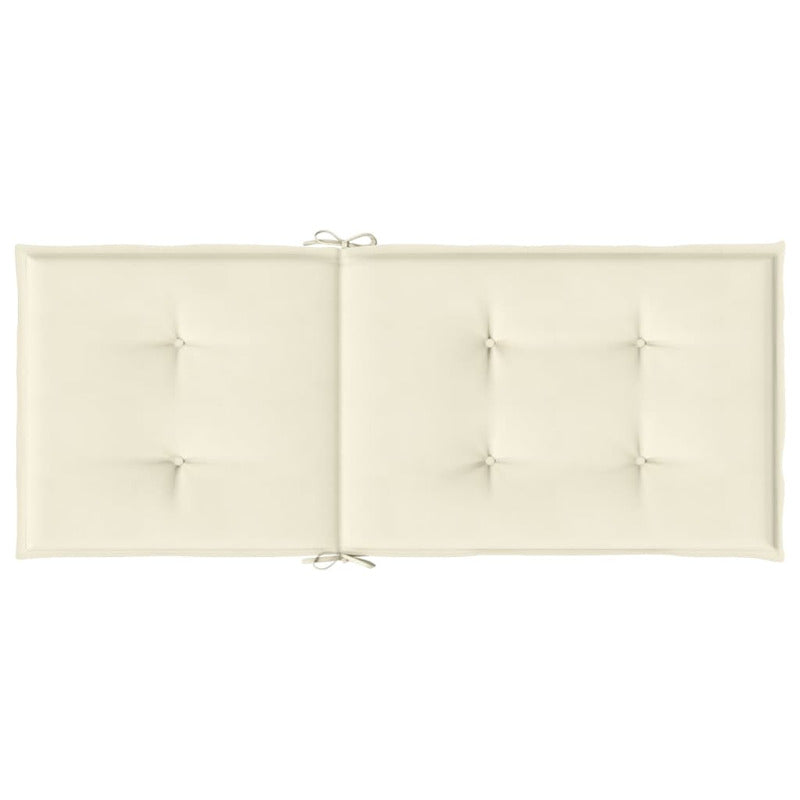 Vidaxl Cojín Silla De Jardín Respaldo Alto 2 Uds Tela Crema 120x50x3cm_5