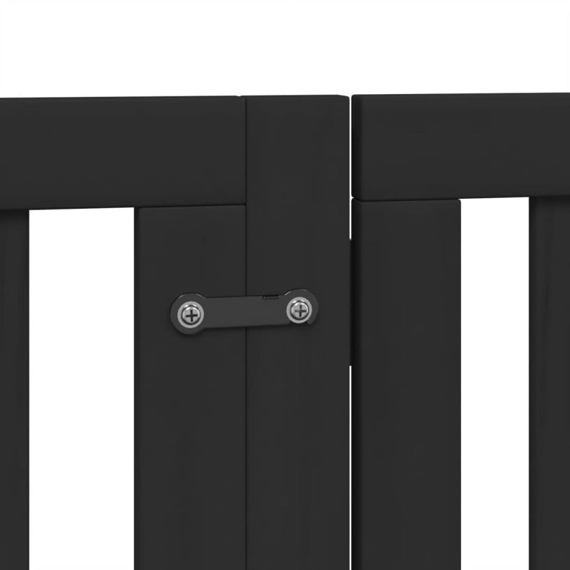 Vidaxl Puerta De Perros Plegable 12 Paneles Madera Álamo Negra 600 Cm_5