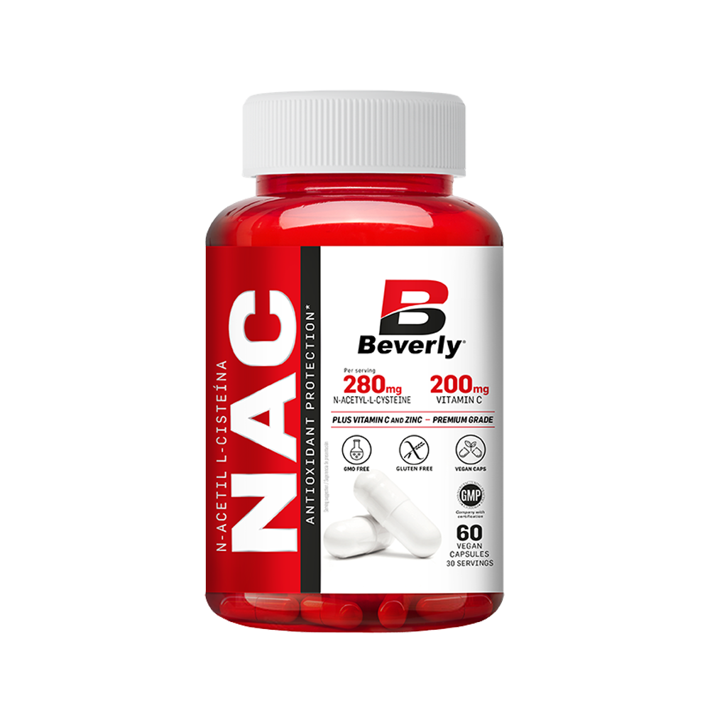 Nac Con Vitamina C Y Zinc - 60 Cápsulas - Antioxidantes - Beverly Nutrition_0