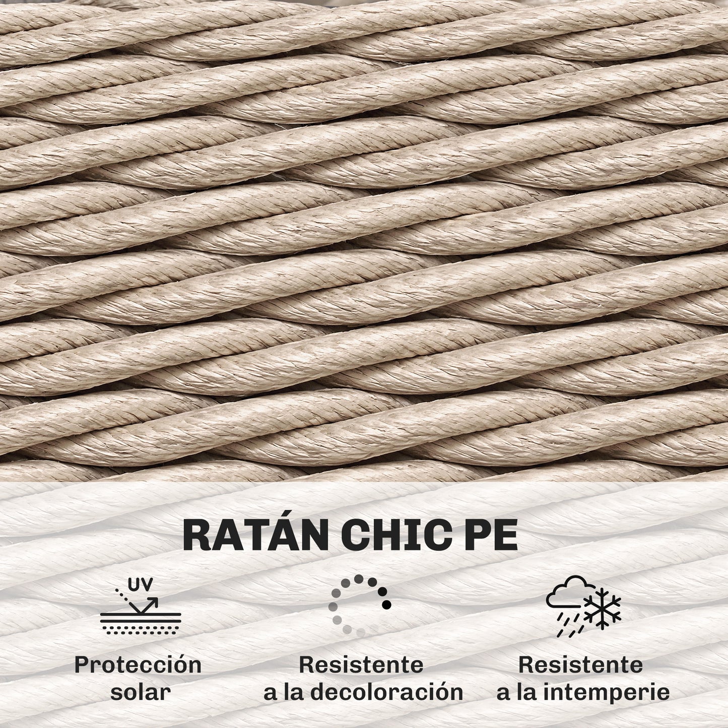 Outsunny Mesa De Jardín Exterior De Ratán Con Estante 65x65x50 Cm Amarillo_5