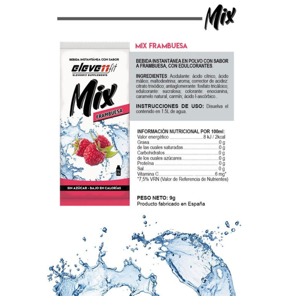 Saborizante Mix Sabor Frambuesa 24 Sobres de 9g Eleven Fit_1