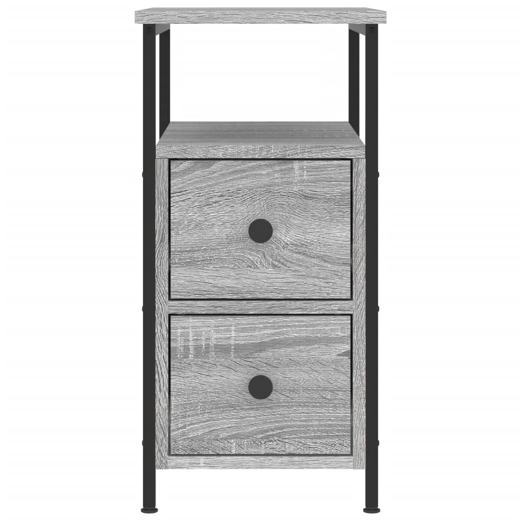 Mesitas Noche 2 Uds Madera Ingeniería Gris Sonoma 30x60x60 Cm_4