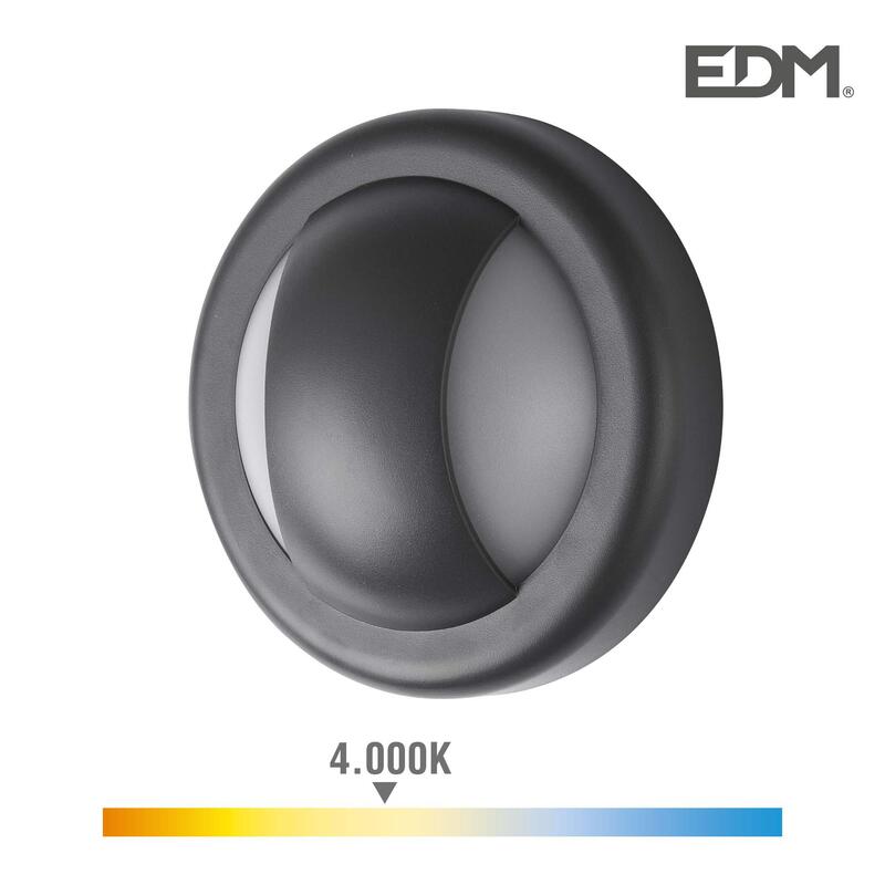 Aplique Led 6w 250lm 4000k Luz Dia Ip65 Ø14x5,7cm Redondo Edm_0