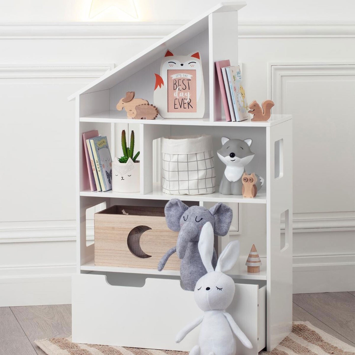 Librería Maison Con Ruedas De Color Blanco Atmosphera._2