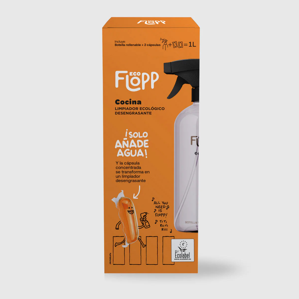 FLOPP ECO Cocinas Botella 500ml + Refill