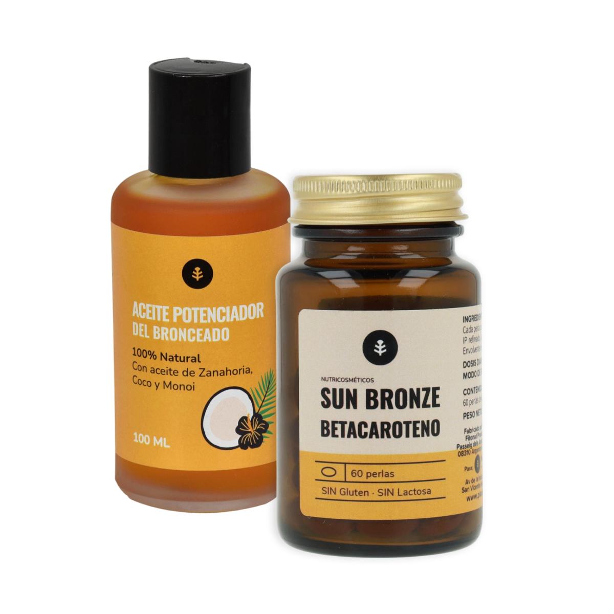 Pack Potenciador del bronceado natural Planeta Huerto Betacaroteno + aceite de bronceado
