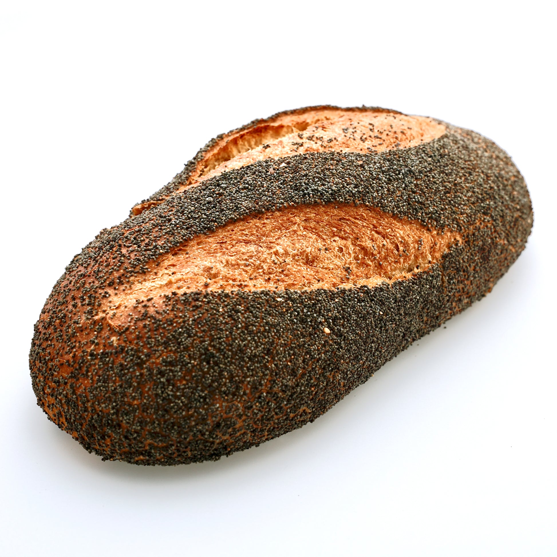 Pan oval ecológico integral con amapola