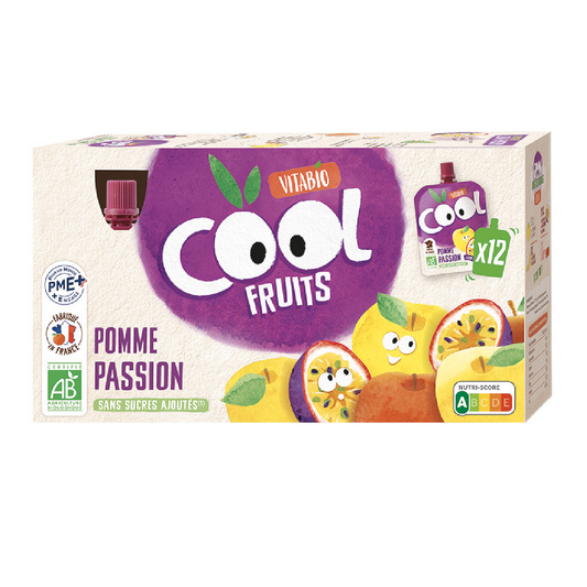 Pack 12 uds Cool Fruits Manzana Fruta de la Pasion 90g VITABIO