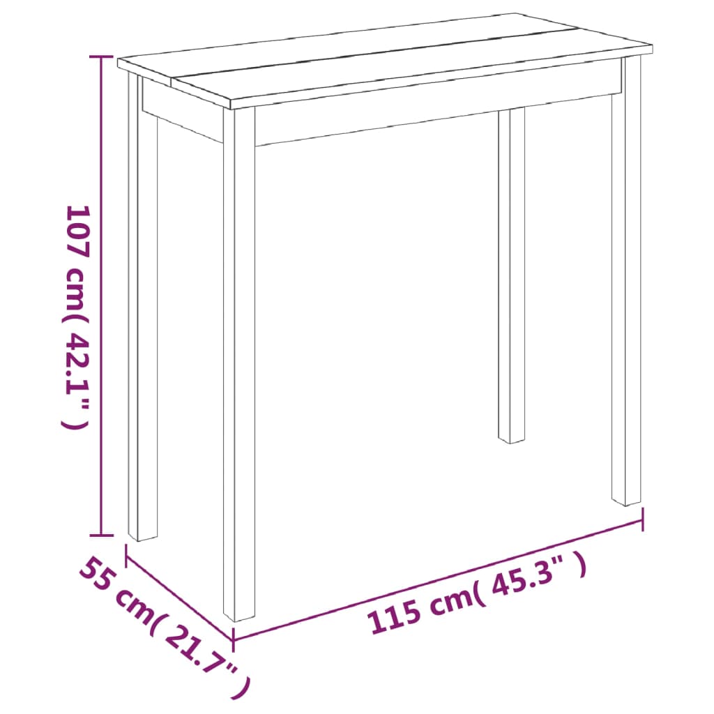 Mesa Alta Negra De Mdf 115x55x107 Cm_4