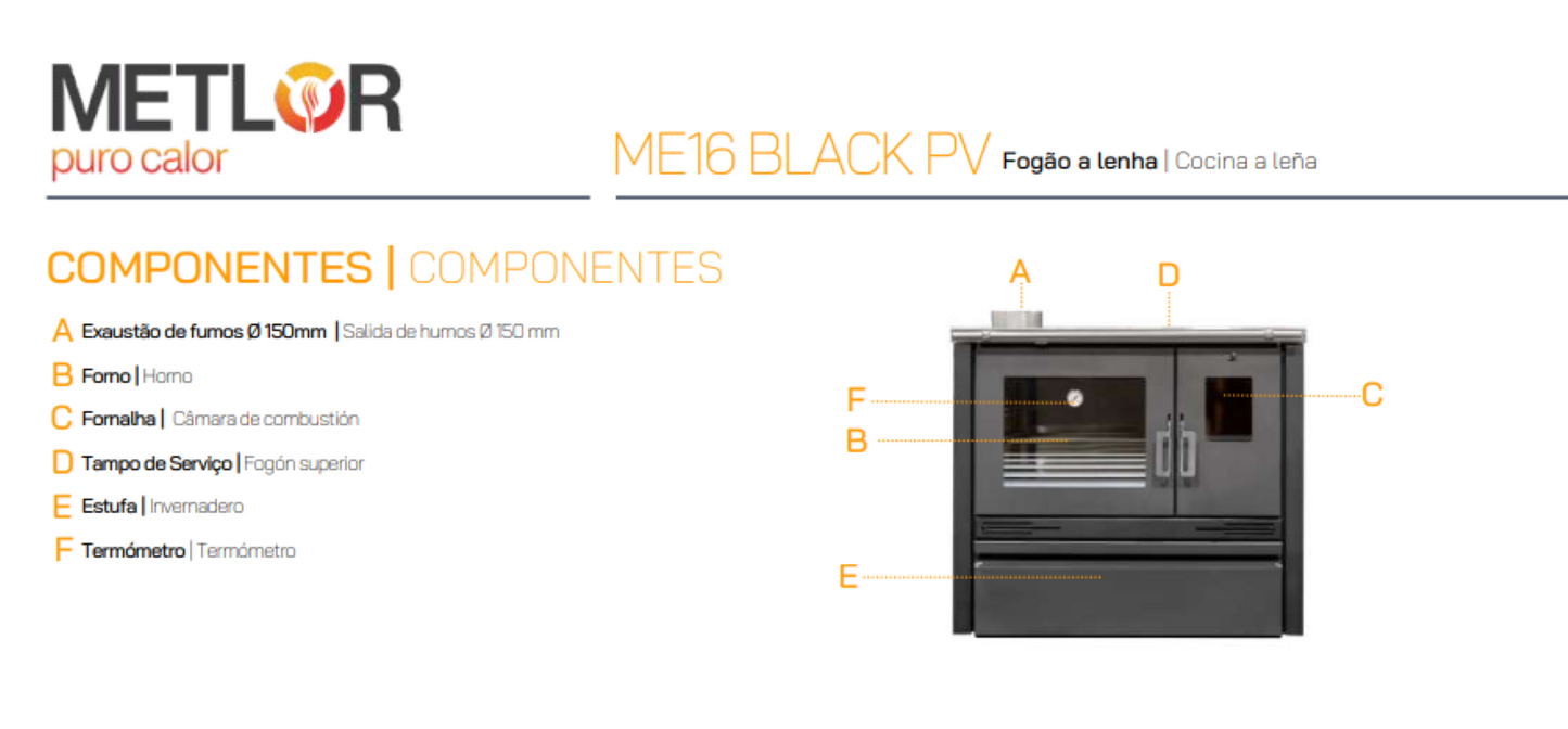 Cocina Tradicional De Leña Modelo Me16 Black Pv_4