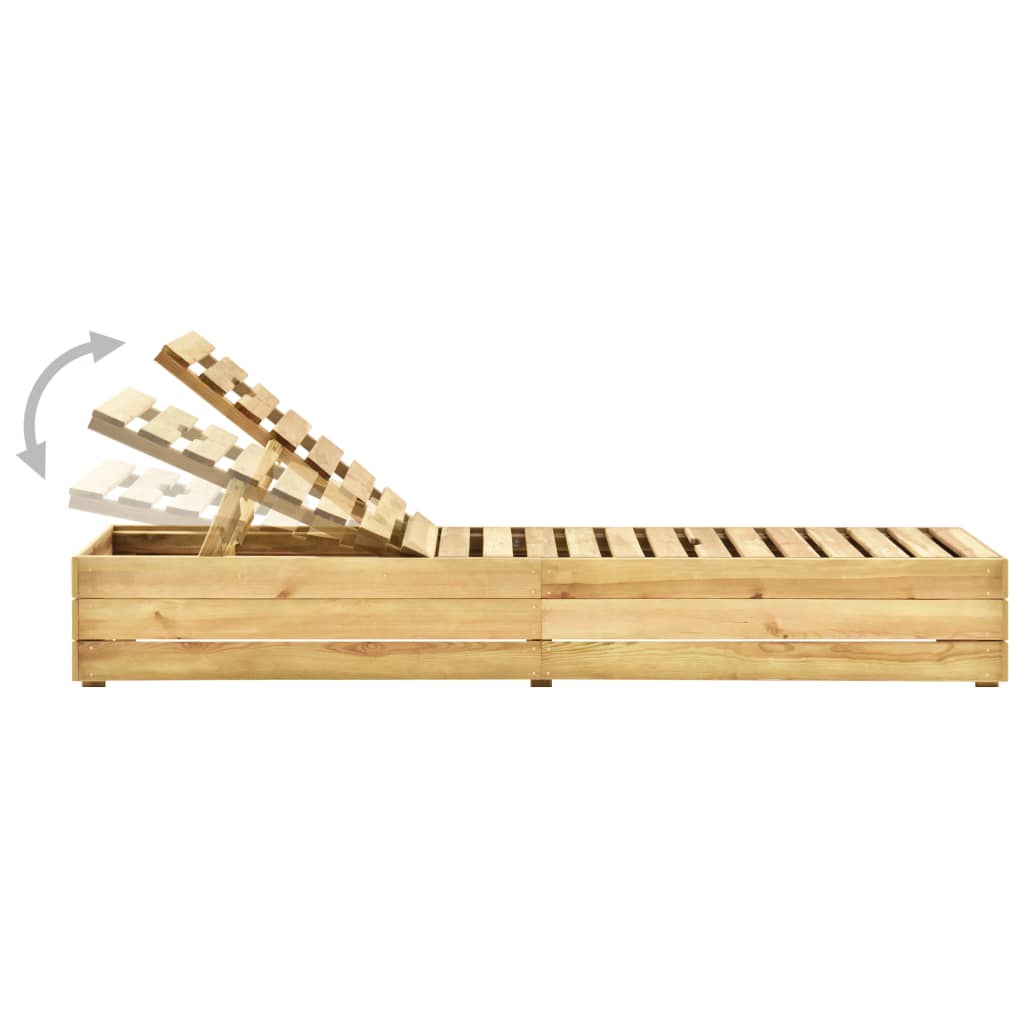Tumbona Con Mesa De Madera De Pino Impregnada Verde_4
