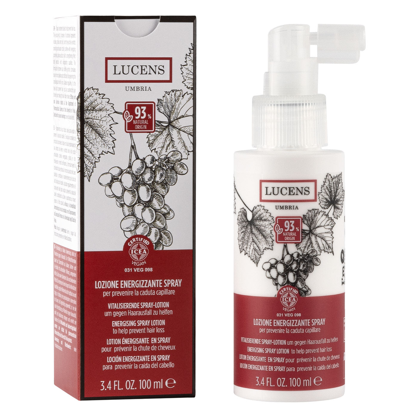 Lucens Umbria - Loción anticaída en spray con cafeína, zinc y mentol, fortalece el cabello, 100 ml_1