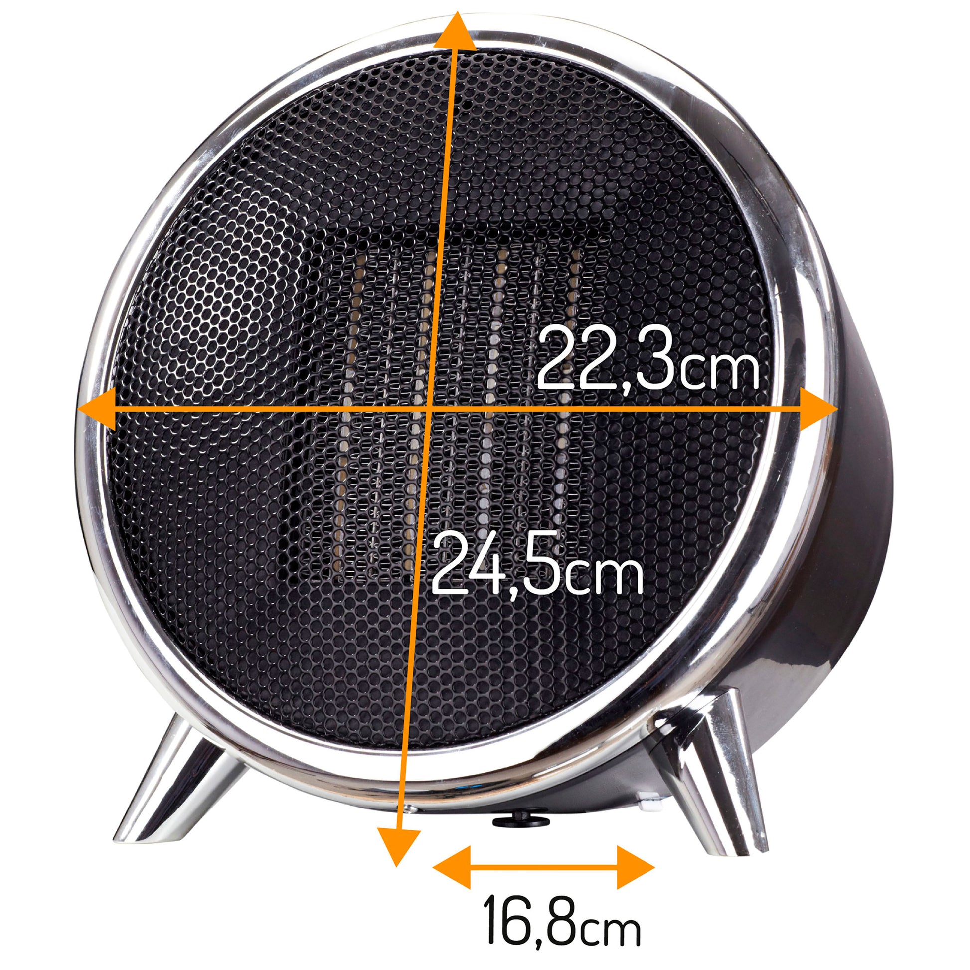 Calefactor Cerámico Led, Portátil, 2 Niveles Potencia, Termostato Automático, Diseño Moderno, Briebe, Ht1129, Negro/plata