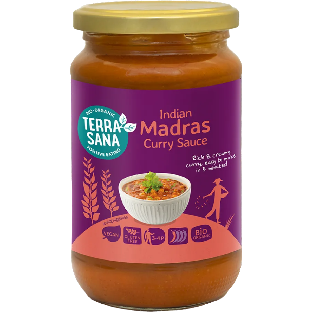Salsa india curry madras Terrasana 350 g