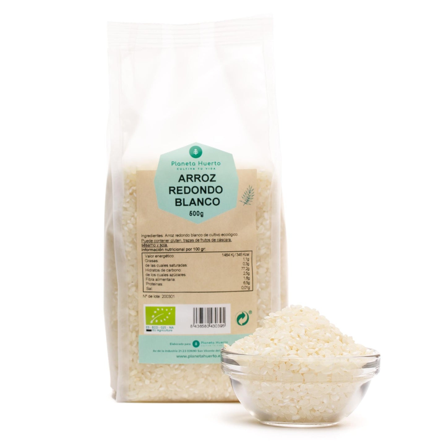 Arroz redondo blanco ECO Planeta Huerto 500 g